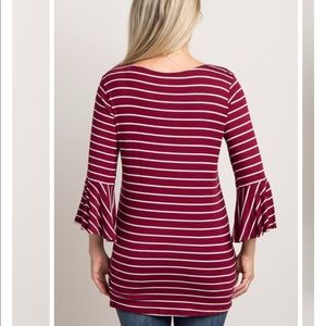 Pinkblush Tops - Pinkblush Burgundy Striped Bell Sleeve Top Pinkblush Tops - Pinkblush Burgundy Striped Bell Sleeve Top